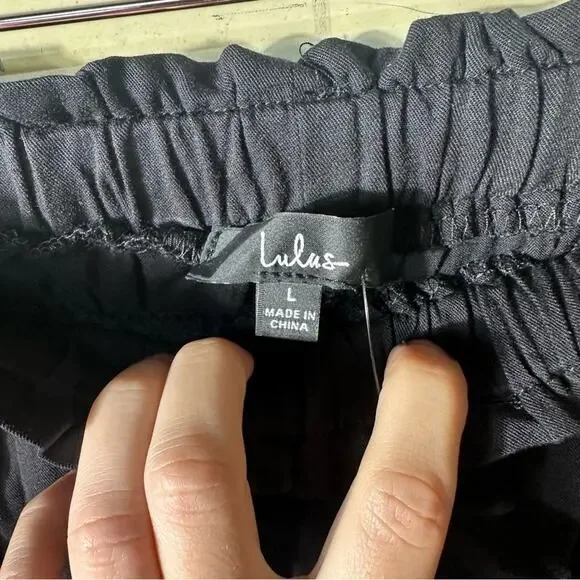 NEW Lulus Sebastian Black Pants Size Large - Picture 13 of 13